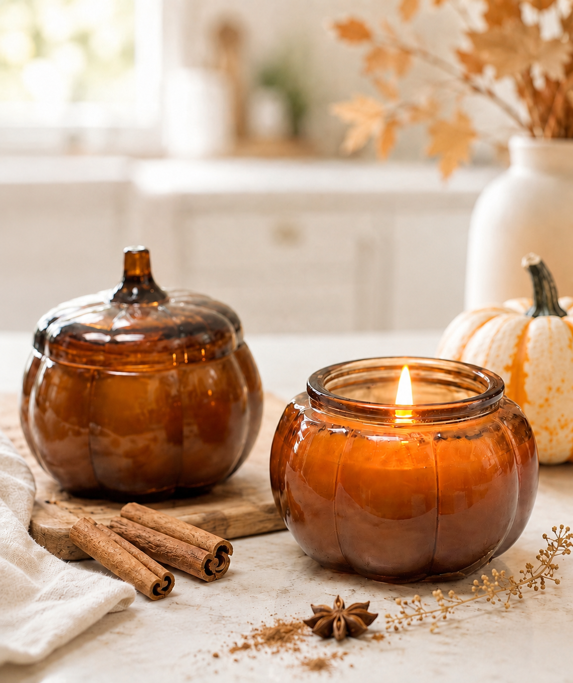 Mini Glass Pumpkin Jar