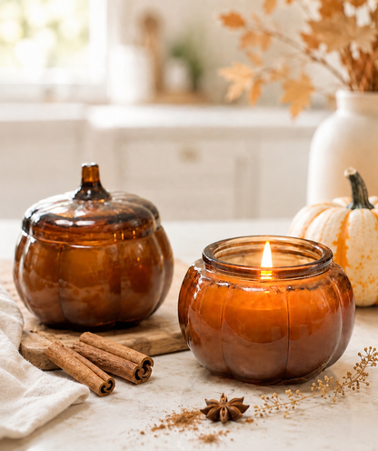 Mini Glass Pumpkin Jar